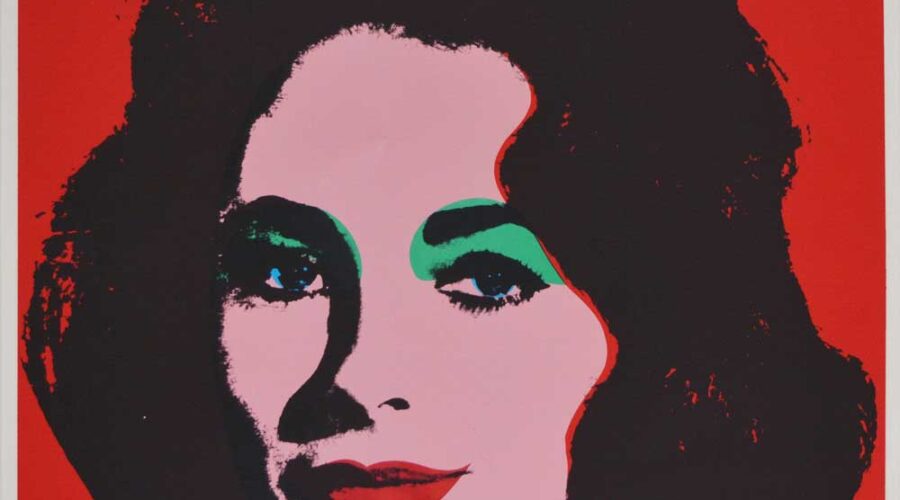 Portrait of Hollywood legend Liz Taylor by Andy Warhol